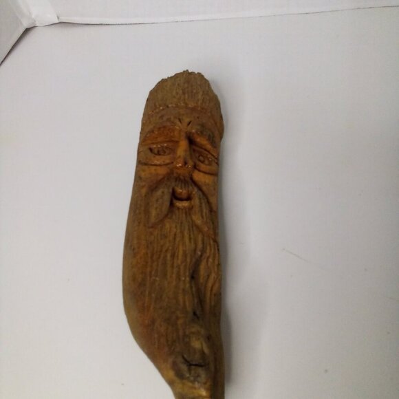 Vintage Rustic Hand Carved Wooden Old Man Face Hanging Figure 10.5" - Picture 15 of 15